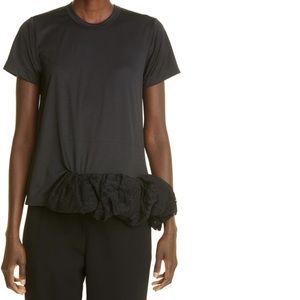 Comme des Garcons 3-D ruffle bottom tee shirt black Made in Japan Small S